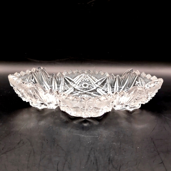 Vintage EAPG Imperial Glass Nucut Pattern #564 Oblong Pressed Glass Relish Dish - Picture 10 of 14